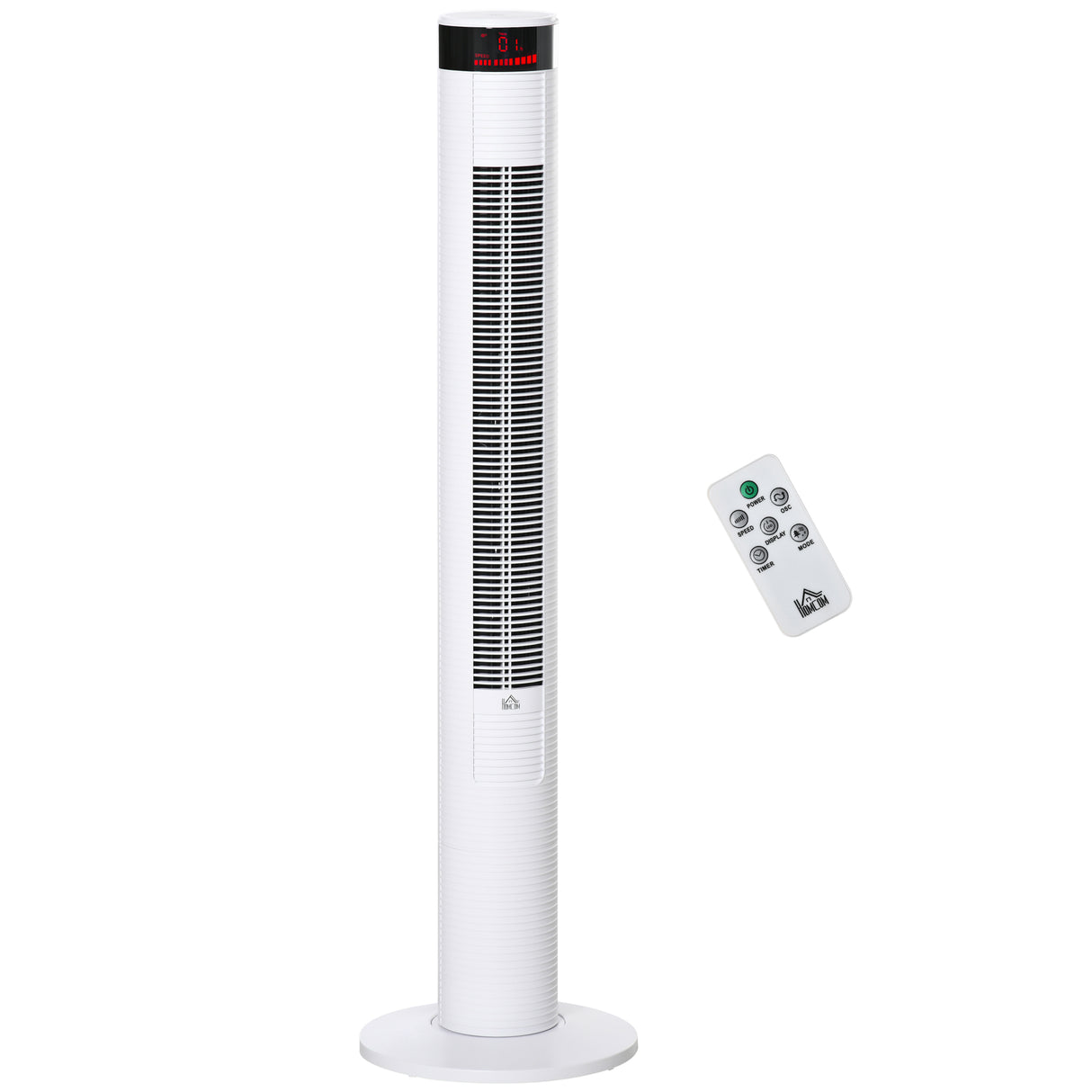 Easycomfort Kolomventilator met 3 Snelheden en 4 Modi, 12-uurs Timer, LED-paneel en Afstandsbediening, Wit