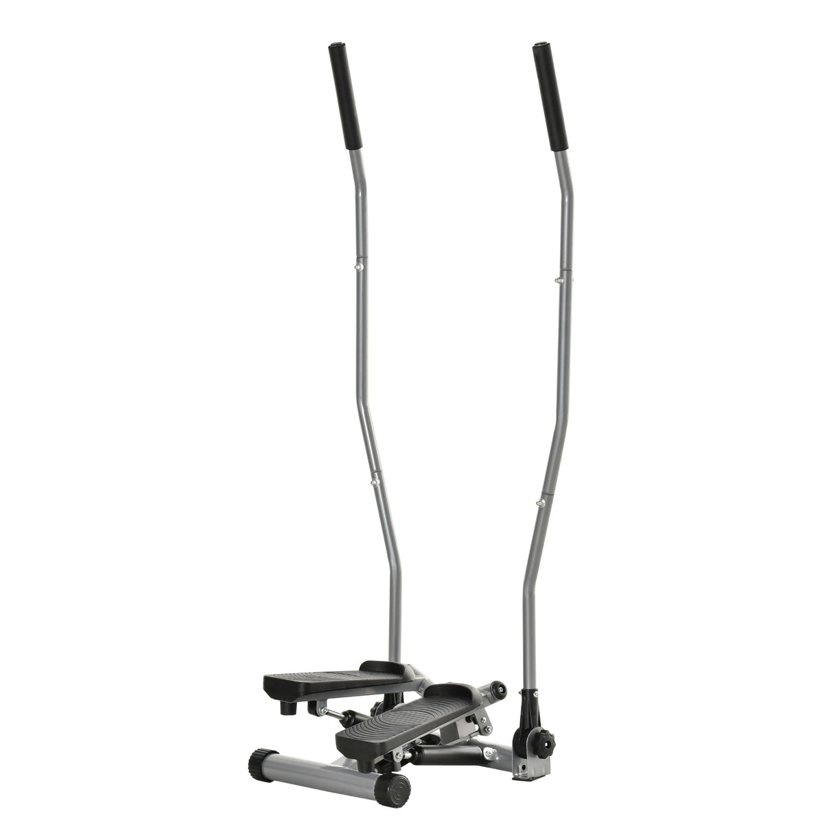 Easycomfort Stepper, Handgrepen, Step Fitness met LCD-monitor voor Thuis en Sportschool, Zilver