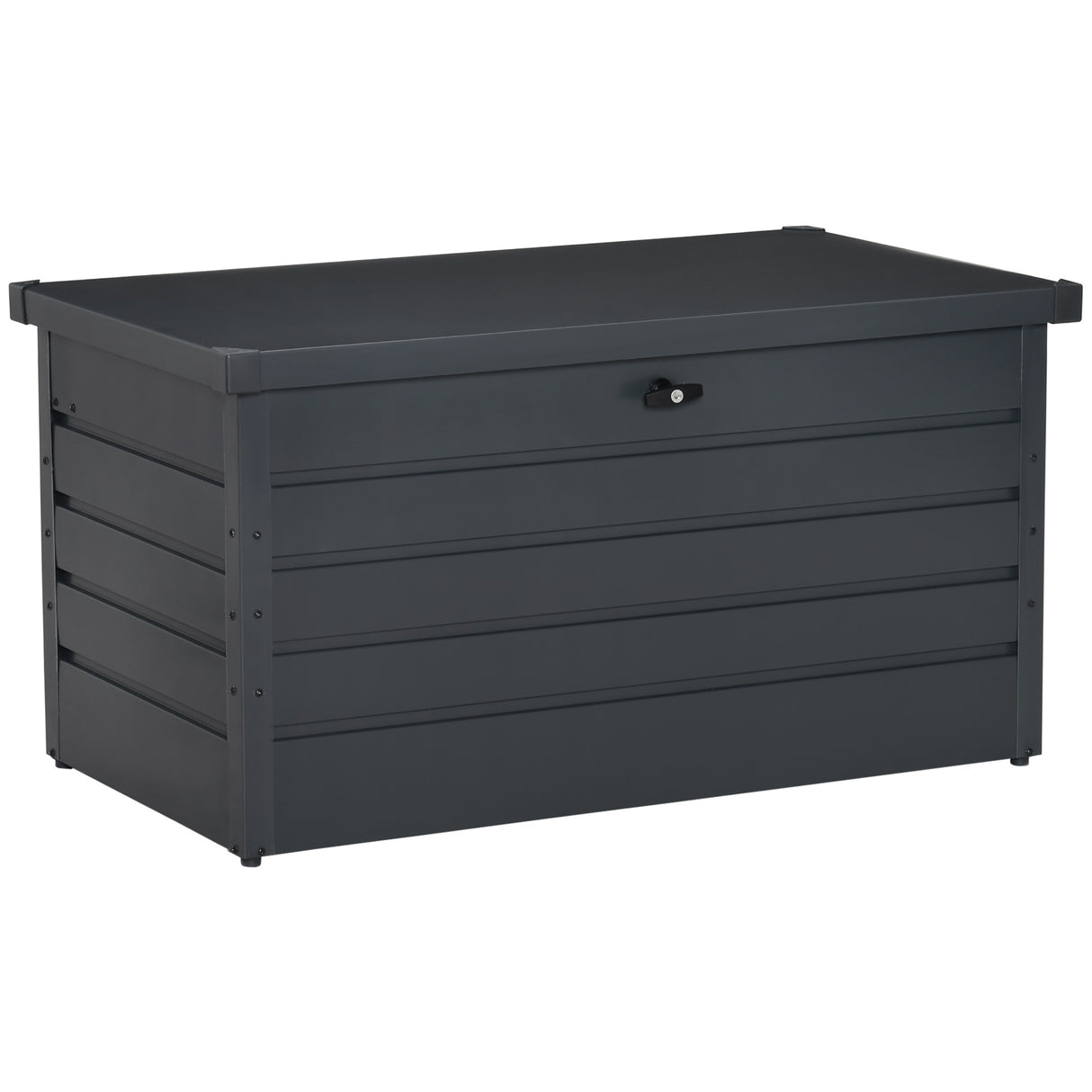 Easycomfort Opbergbank Tuinkist met Sleutel, Moderne Opbergbank van Staal, Grijs, 120x62x62cm