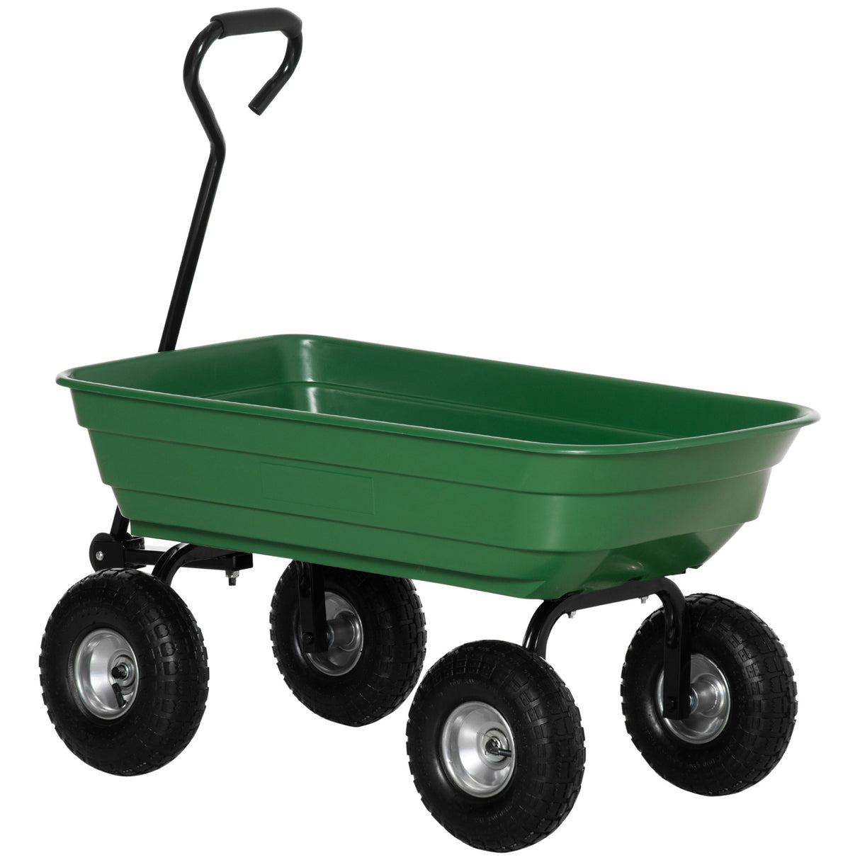 Easycomfort Tuinwagen met Stalen Frame en Luchtbanden, 108x52x100cm, Groen