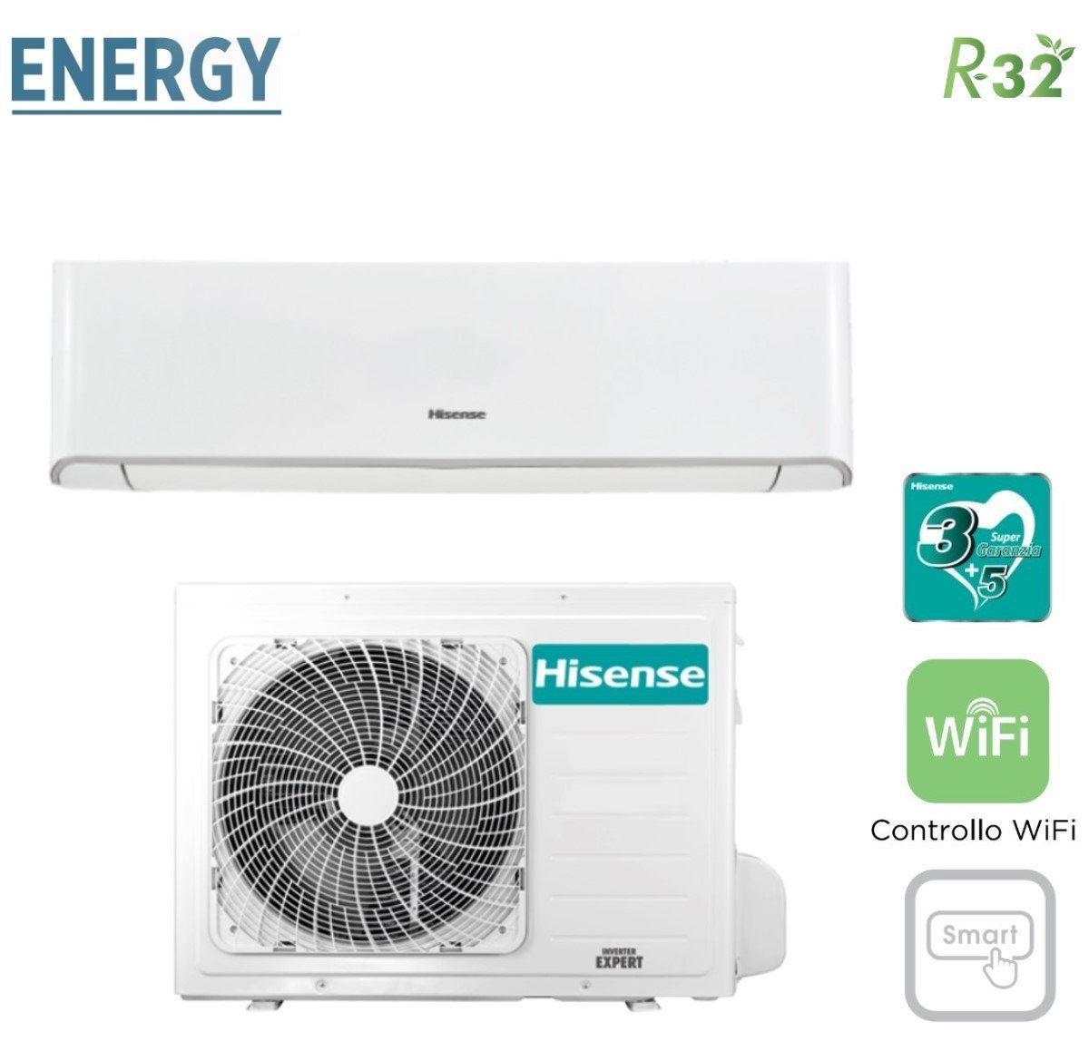 Translate Climatizzatore Condizionatore Hisense Inverter serie ENERGY 12000 Btu TQ35XE0CG R-32 Wi-Fi Integrato Classe A+++/A++ from Italian to Dutch:
Airconditioner Hisense Inverter ENERGY-serie 12000 Btu TQ35XE0CG R-32 Ingebouwde Wi-Fi Klasse A+++/A++.