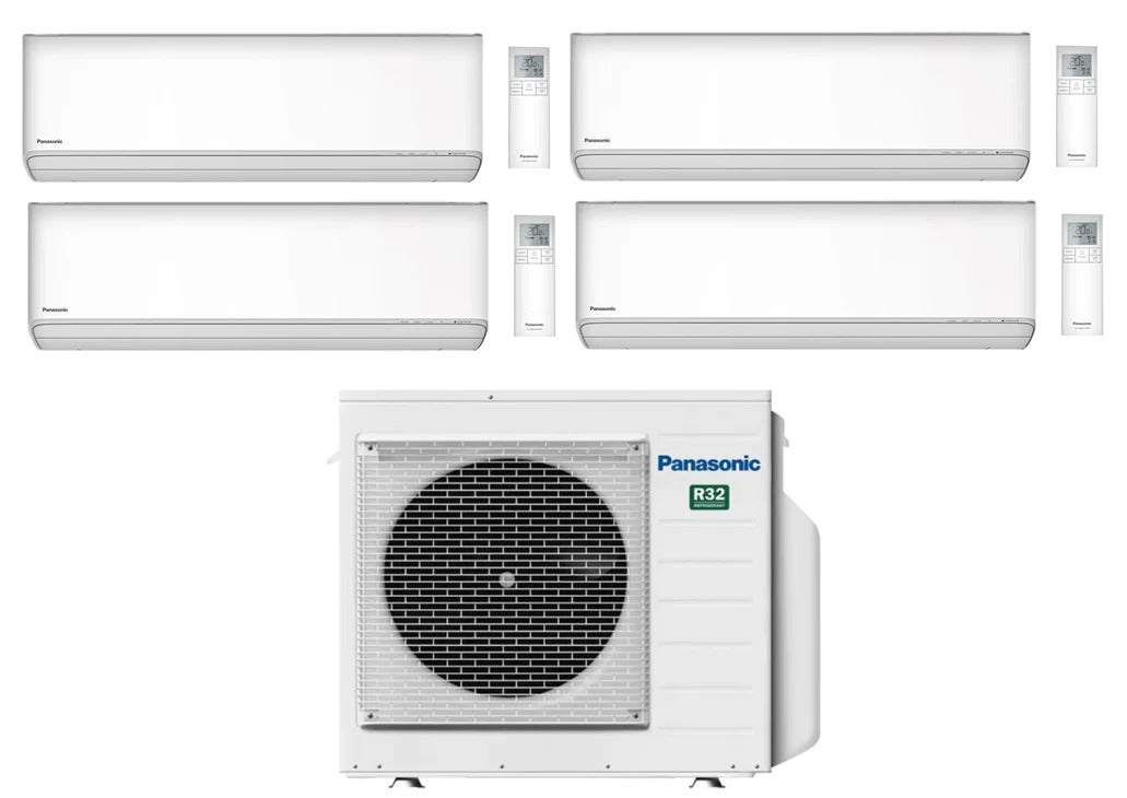 Climatizzatore Condizionatore Panasonic Quadri Split Inverter Serie Etherea White 7+9+9+12 con CU-4Z68TBE R-32 Wi-Fi Integrato Colore Bianco 7000+9000+9000+12000