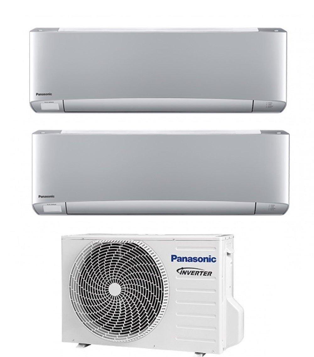 Climatizzatore Condizionatore Panasonic Dual Split Inverter Etherea Silver 18000+18000 con CU-5Z90TBE R-32 Wi-Fi Integrato Argento