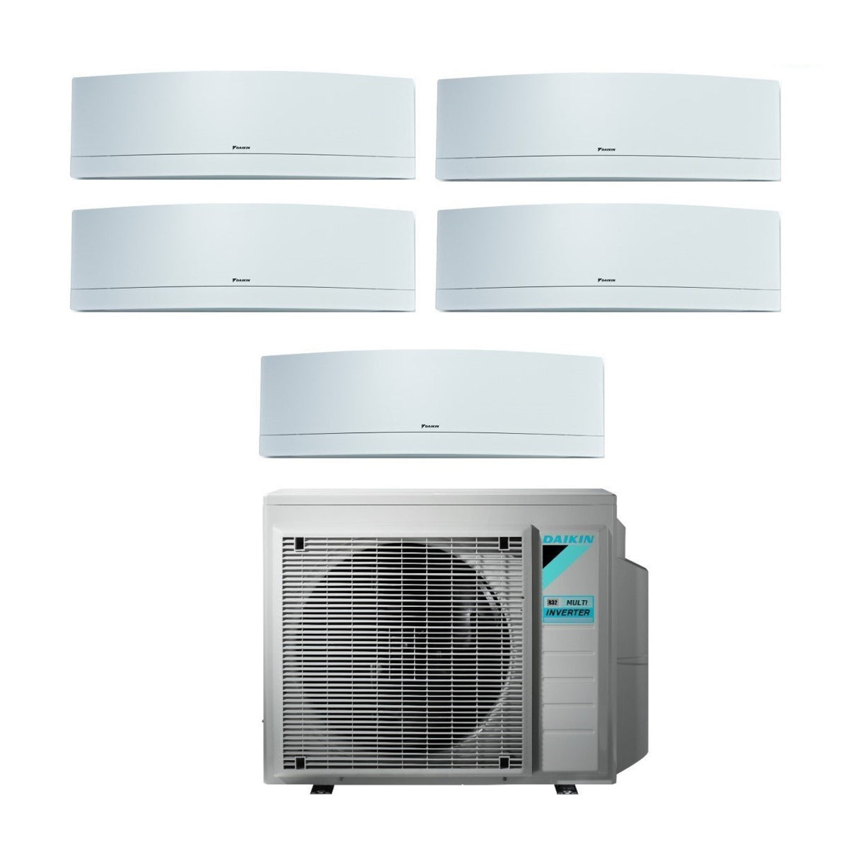 Climatizzatore Condizionatore Daikin Bluevolution Penta Split Inverter serie EMURA WHITE 7+7+7+7+9 con 5MXM90N R-32 Wi-Fi Integrato 7000+7000+7000+7000+9000 colore Bianco - Garanzia Italiana