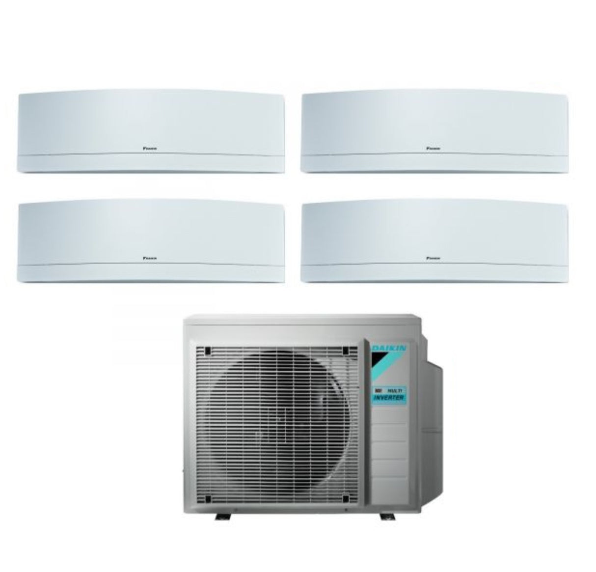 Climatizzatore Condizionatore Daikin Bluevolution Quadri Split Inverter serie EMURA WHITE 9+9+9+18 con 4MXM80N R-32 Wi-Fi Integrato 9000+9000+9000+18000 colore Bianco - Garanzia Italiana