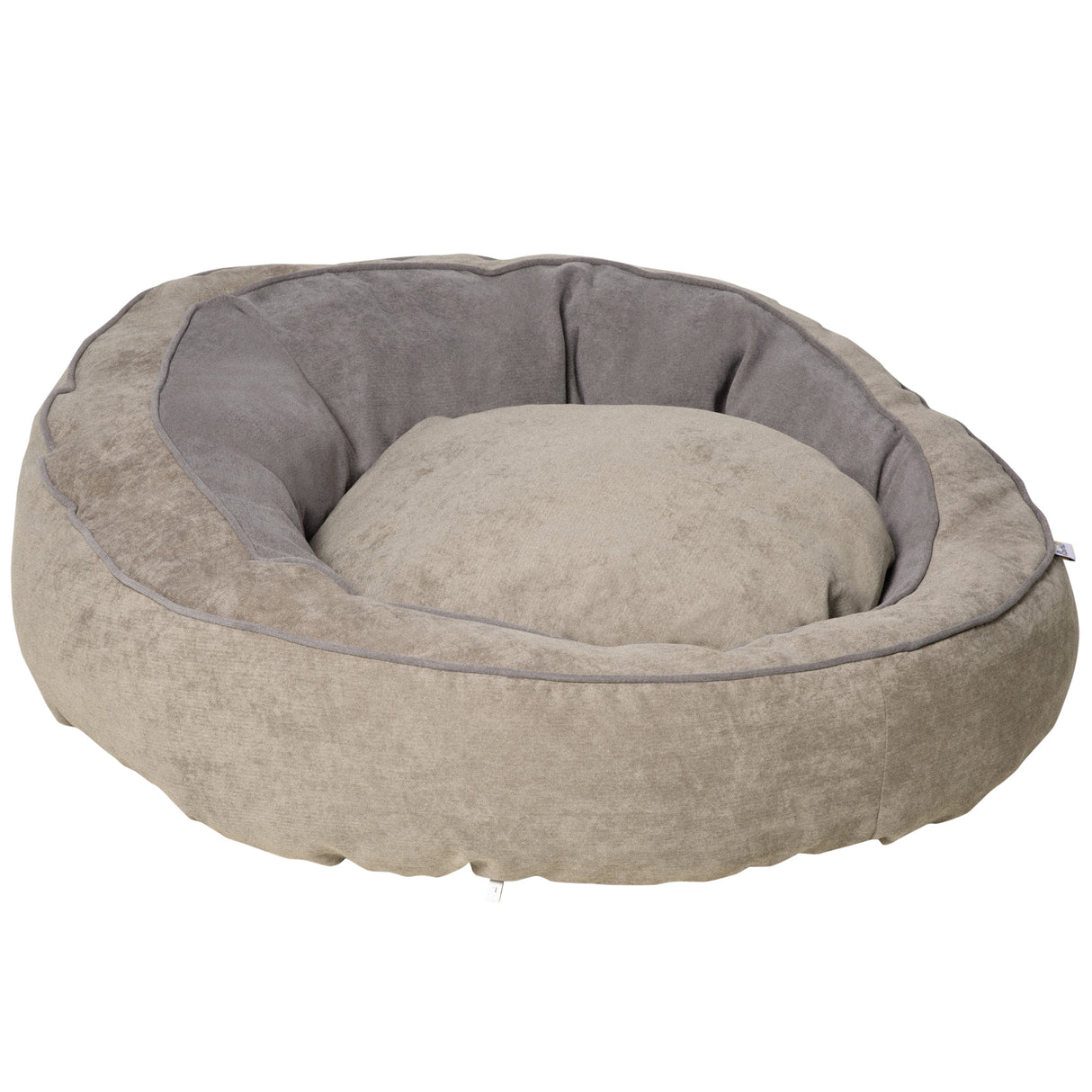 Easycomfort Cuccia per Cani Imbottita con Cuscino e Bordi Rialzati, Rivestimento in Tessuto, 85x85x35cm, Grigio