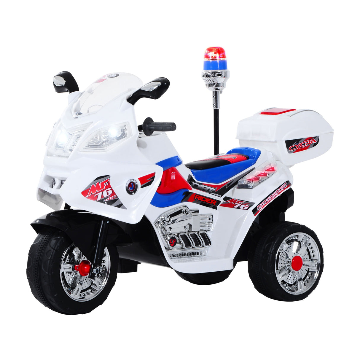 Easycomfort Moto Elettrica per Bambini da 3-5 Anni Motorino Elettrico Giocattolo 3 Ruote con Musica, Velocità 3KM/h, Luci 112×51×72.5cm