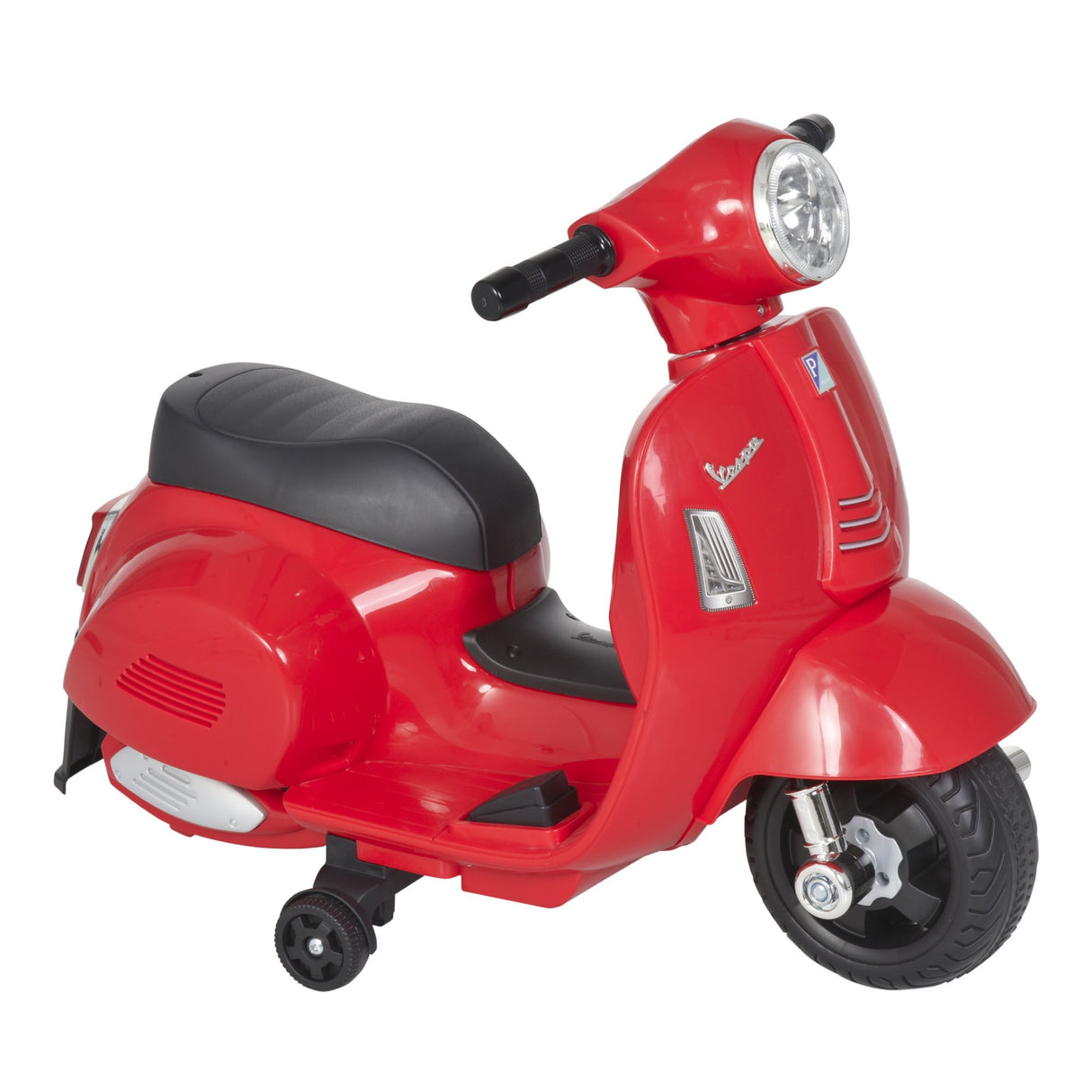 Easycomfort Moto Elettrica per Bambini con Licenza Ufficiale Vespa Batteria 6V, Fari e Clacson, per Bimbi da 18-36 mesi, Rosso, 66.5x38x52cm