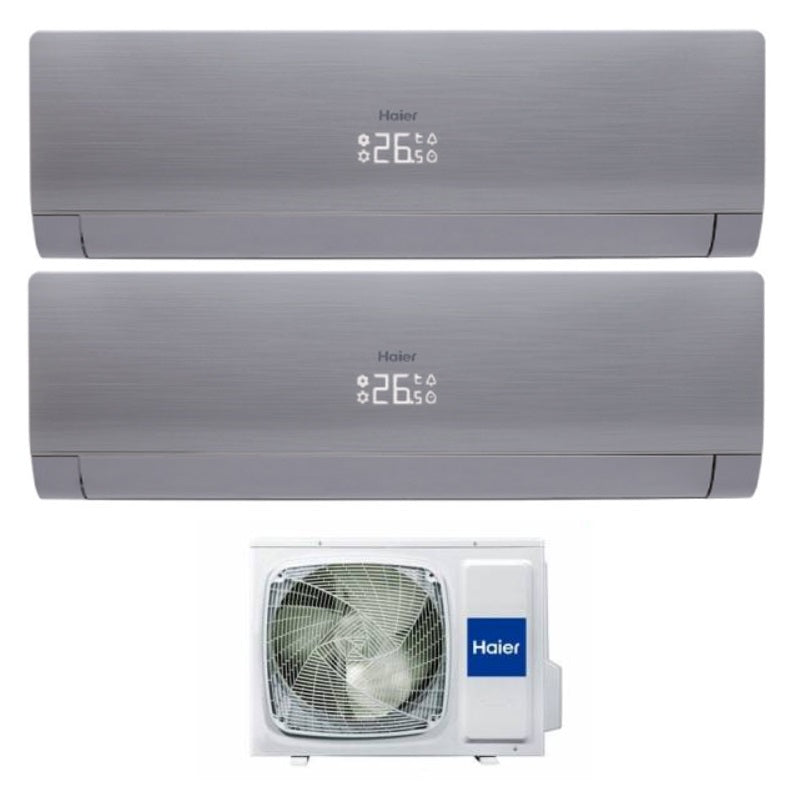 Climatizzatore Condizionatore Haier Dual Split Inverter Nebula Grey 24+24 con 4U30HS1ERA R410A 24000+24000 BTU