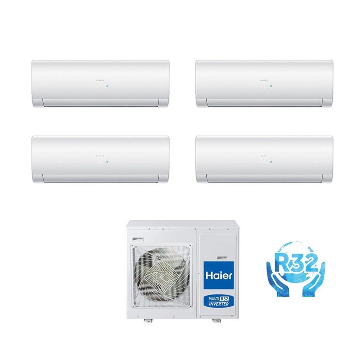 Climatizzatore Condizionatore Haier Quadri Split Inverter serie IES PLUS 9+9+12+12 con 4U75S2SR3FA R-32 Wi-Fi Integrato 9000+9000+12000+12000 - Novità