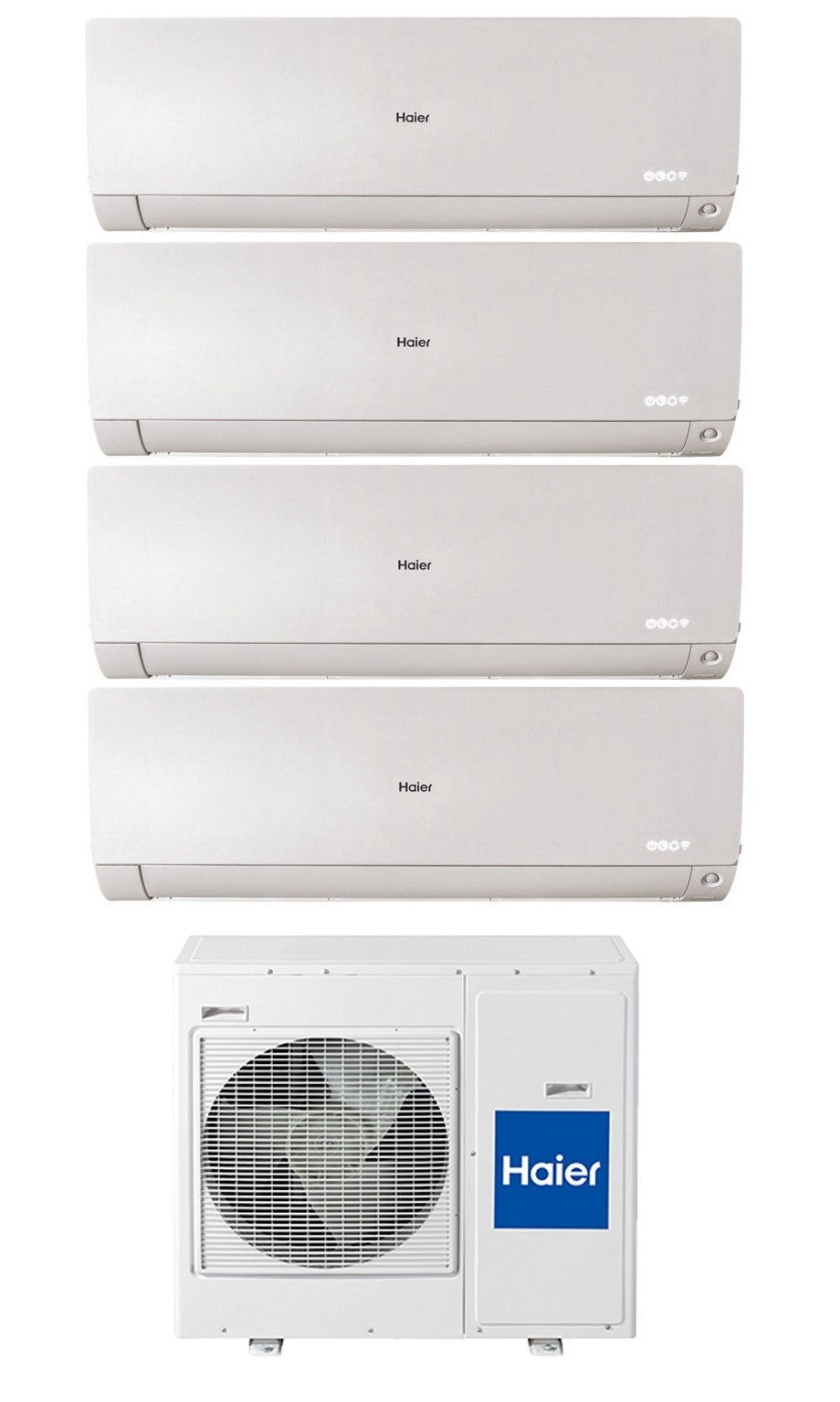 Climatizzatore Condizionatore Quadri Split Inverter HAIER serie FLEXIS White 7000+7000+7000+9000 btu con 4U75S2SR2FA wifi integrato R-32 Wi-Fi 7+7+7+9 - NOVITA'