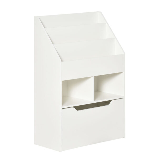 Easycomfort Kleine Kinderboekenkast met Planken en Lade in MDF, 60x29.9x90cm, Wit