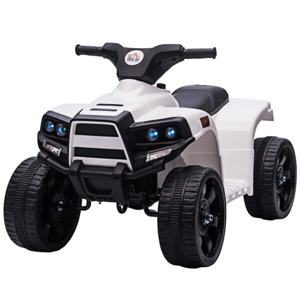Easycomfort Elektrische Quad voor Kinderen ATV 6V, Quad voor Kinderen met Lichten en Claxon, Snelheid 3km/h, Leeftijd 18-36 Maanden, 65x40x43cm, Zwart Wit