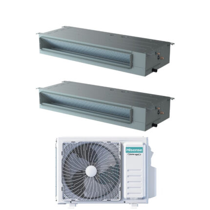 Airconditioner Hisense Dual Split Inverter Canalized Canalizeerbaar 9+18 met 3AMW72U4RJC R-32 Optionele Wi-Fi 9000+18000 Met Afstandsbediening in de Serie