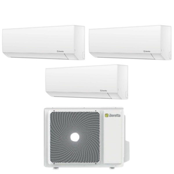 Beretta Trial Split Inverter Airconditioner serie BREVA E 9+12+12 met 24000-4 R-32 Wi-Fi Optioneel 9000+12000+12000