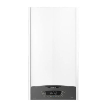 Krachtige Ariston CLAS ONE SYSTEM 35 kW aardgasverwarming, optionele Wi-Fi, compleet met rookgasafvoerset.