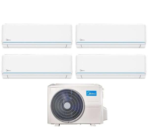 Klimaatapparaat Midea Quadri Split Inverter serie EVOLUTION 9+9+9+18 met M40B-36HFN8 R-32 Geïntegreerde Wi-Fi 9000+9000+9000+18000