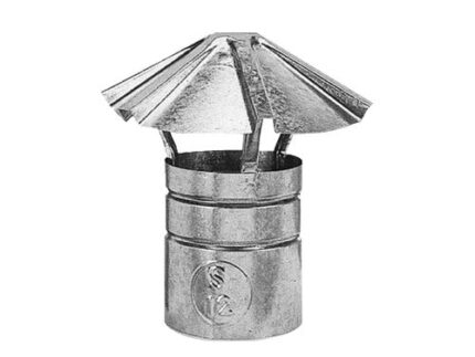 Roestvrijstalen Chinese rookafvoerkap van 10 cm voor warmtepompen.