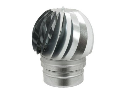 Moderne ronde fumaioli VENTOLINI ZINKT van 12 cm voor warmtepompen.