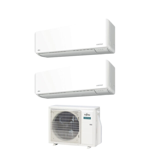 Airconditioning Fujitsu Dual Split Inverter serie KM AIRSTAGE 7+14 met AOEG18KBCA2 R-32 ingebouwde Wi-Fi 7000+14000