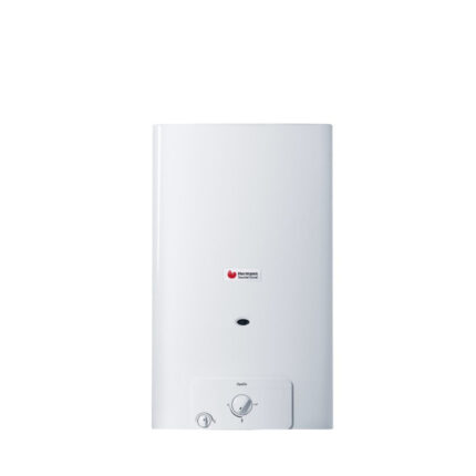 Hoogrenderende aardgas-warmtepomp met elektronische ontsteking en laag NOx-emissie.