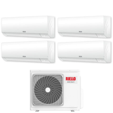 Klimaatregelaar Airconditioner Riello Quadri Split Inverter serie AARIA PLUS I 9+9+9+9 met AARIA MULTI 485 PI R-32 ingebouwde Wi-Fi 9000+9000+9000+9000