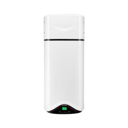 Een witte Warmtepompboiler Ariston Nuos Evo 150 WH met 150 liter opslagcapaciteit.