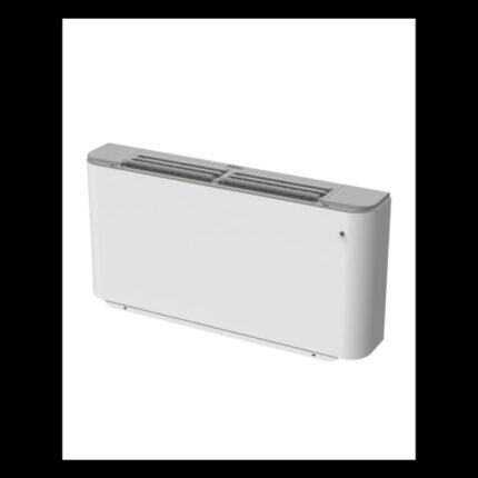 Ventiloconvector ventilator spoel AERMEC mod. OMNIA UL 17 C in witte behuizing met bedieningspaneel.