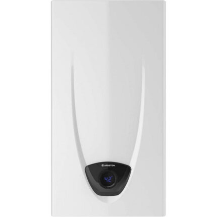 Compacte Ariston FAST EVO X DISPLAY ONT 14 NG EU aardgas boiler met open camera, artikelcode 3632393.