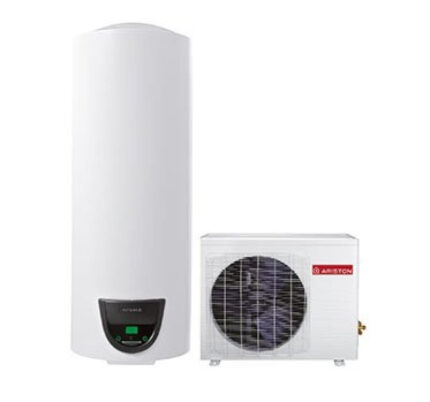 Krachtige warmtepompboiler Ariston Nuos Split 150 WH met 150 liter accumulatie, energieklasse A.
