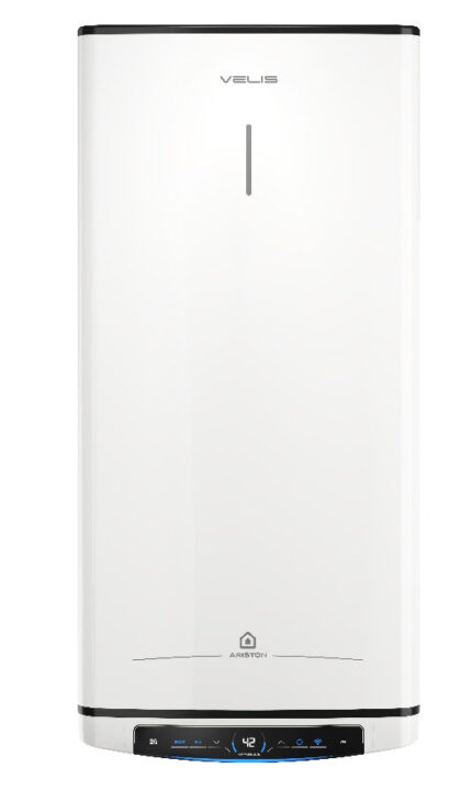 Elektrische boiler Ariston Velis Pro Dry Wi-Fi 100 liter met dubbele tank en geïntegreerd WiFi.