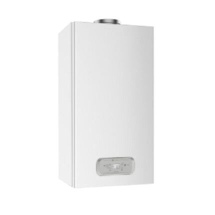 Krachtige Chaffoteaux INOA ULTRA 25 CF warmtepomp op aardgas met lage NOx-emissie, geschikt voor open kamers.