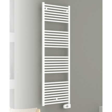 Elektrische handdoekradiator Cordivari LISA 22 wit van staal met digitale milieu thermostaat.