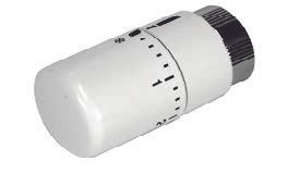 Witte thermostatische kop Cordivari voor warmtepompen.