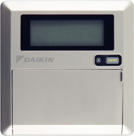 Standaard draadbediening Daikin MERCA voor wandventilconvettoren Fan Coil FWT-GT - bedieningspaneel in wit voor wandmontage.