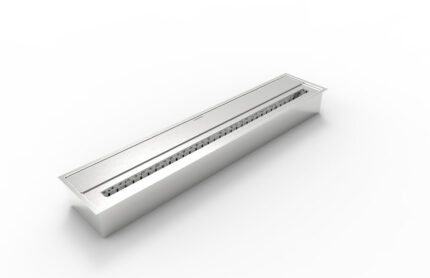 Moderne elektrische hoekhaard MADISON in Noten Hout, L126 x B78 x H83 cm - Vrijstaand ontwerp met realistisch vlammeneffect.