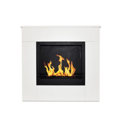 Moderne witte vrijstaande bio-ethanol haard in Italiaans design, Michelangelo, 96x36x90h.