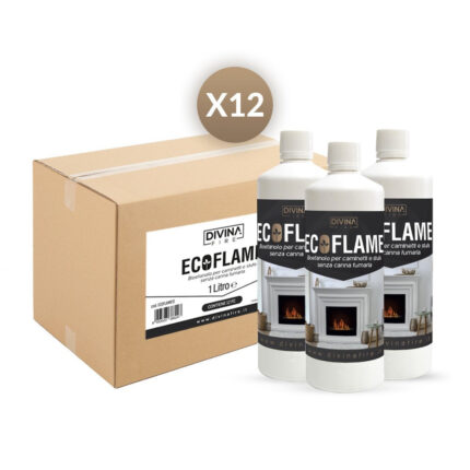 Ecologische brandstof x12 lt voor bio-haarden, natuurlijke bio-ethanol voor camini en biocamini.
