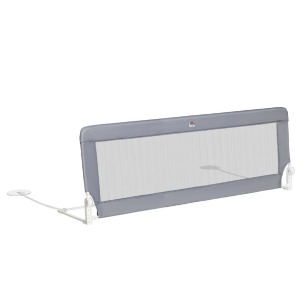 Easycomfort Bedhekje voor Kinderen van 18 Maanden, Universele Valbeveiliging met Gaasstof, 150x40x60 cm, Grijs
