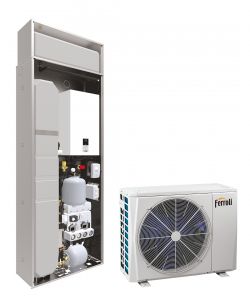Omkeerbare lucht/water Inverter warmtepomp Ferroli OMNIA S IN 3.2 06 R-32 met bedieningssysteem.