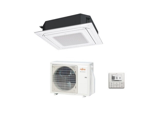 Airconditioner Fujitsu Cassette 4 Wegen serie KR Circular Flow 54000 Btu R-32 cod. 3NGF88395 Wit AUXG54KRLB driefasig - NIEUWE