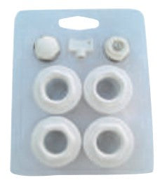 Aluminium radiator kit with 1/2" universal fittings, suitable for heat pumps.