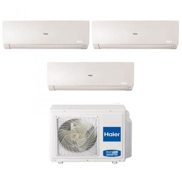 Airconditioner Haier Trial Split Inverter serie FLEXIS PLUS WHITE 7+7+7 met 3U55S2SR3FA R-32 geïntegreerde Wi-Fi kleur Wit 7000+7000+7000