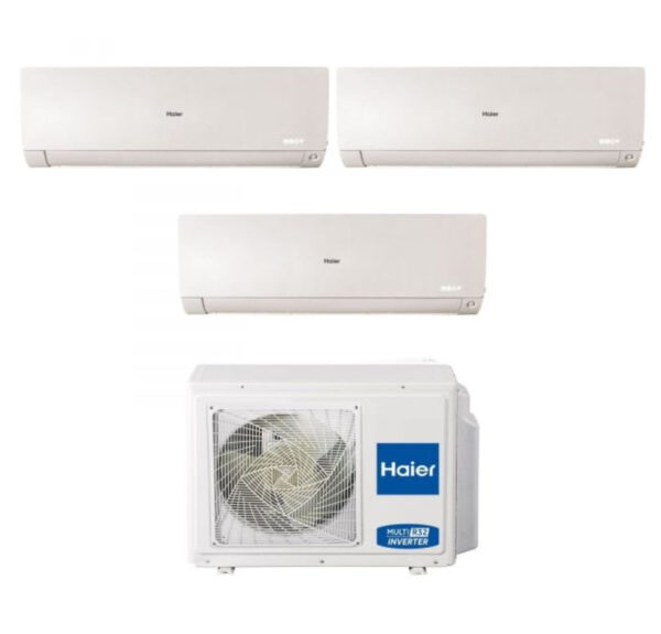 Airconditioner Haier Trial Split Inverter serie FLEXIS PLUS WHITE 9+9+15 met 3U70S2SR3FA R-32 Geïntegreerd Wi-Fi Witte Kleur 9000+9000+15000