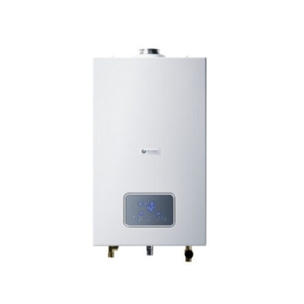 Krachtige Hermann Saunier Duval OPALIA F 12/1 LRT gasboiler met laag NOx, compleet met rookafvoerset.