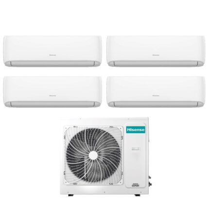 Airconditioner Hisense Quadri Split Inverter serie HI-COMFORT 7+7+7+18 met 4AMW81U4RJC R-32 Wi-Fi Geïntegreerd 7000+7000+7000+18000