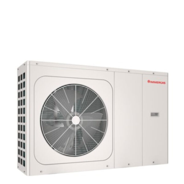 Krachtige Lucht-water warmtepomp Immergas MAGIS M12-T R-32 Driefasig met bedieningseenheid.