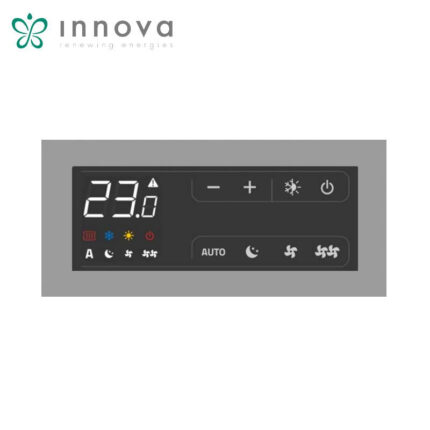LCD-touchscreenbedieningspaneel voor Innova AirLeaf ventiloconvector, warmtepompcategorie.