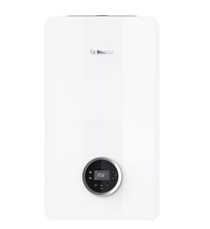 Condensatieketel Junkers Bosch GC4300W 24/30 C 23 met coaxiale rookgasafvoerkit.