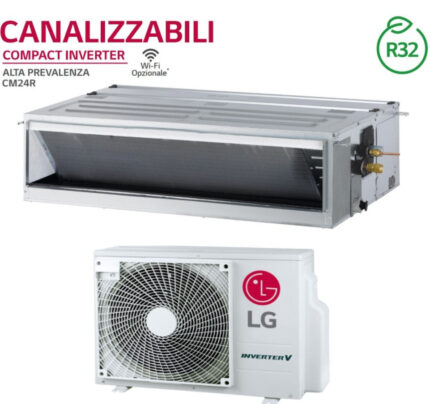 LG kanaalgebonden airconditioner hoge prevalentie 24000 Btu CM24F.N10 R-32 optionele Wi-Fi bedrade bediening LG PREMTB001